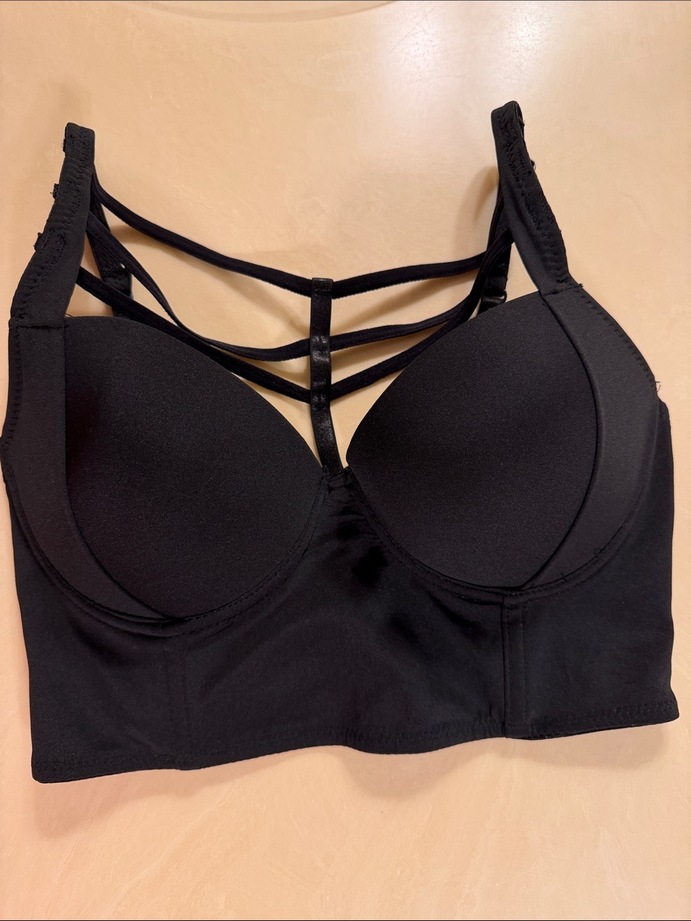 Jezebel Black Strappy Longline Bra